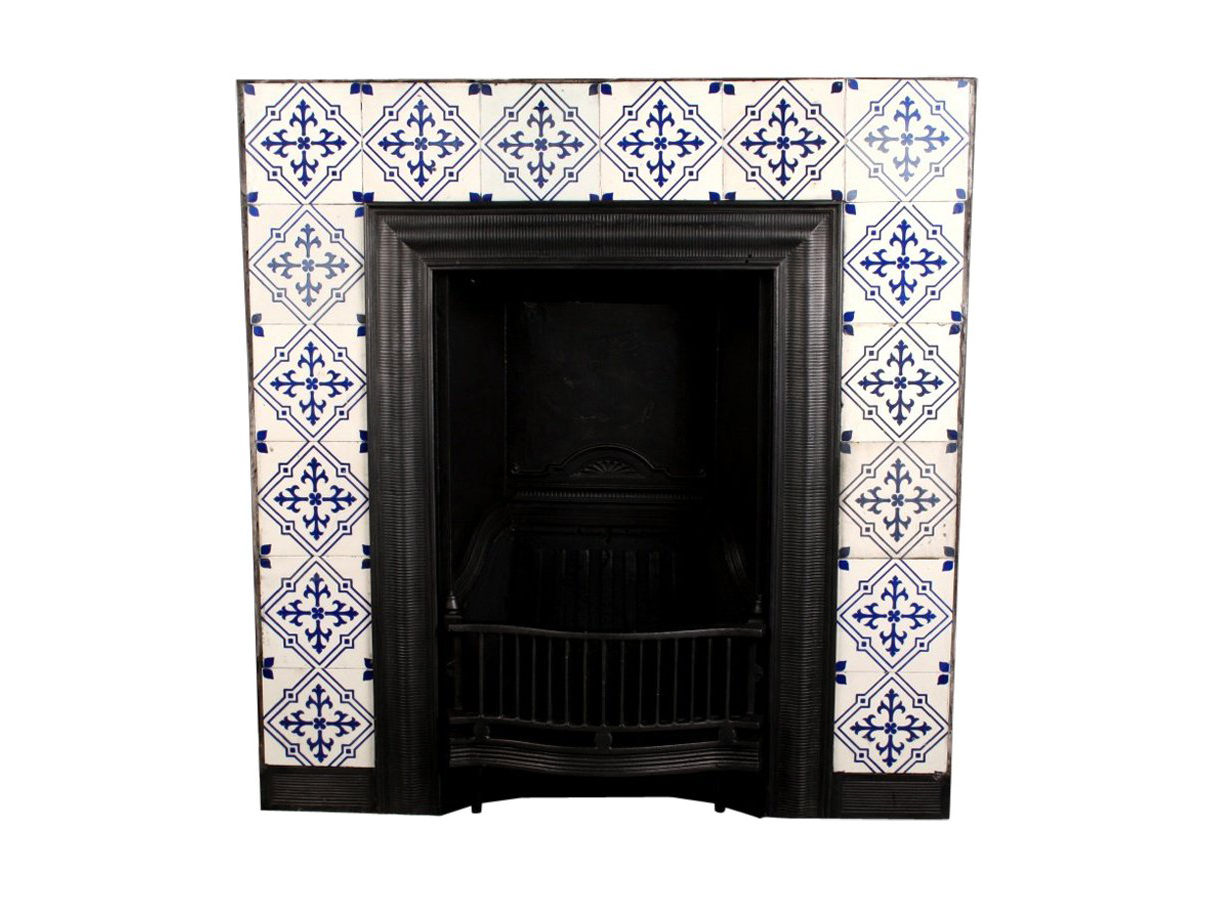 Victorian Tiled Insert Alberto S Antiques, Victorian Tiled Fireplace Insert